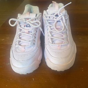 Pink flower fila sneakers